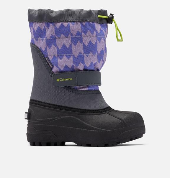 Columbia Girls Snow Boots UK - Powderbug Plus II Shoes Grey Yellow UK-411212